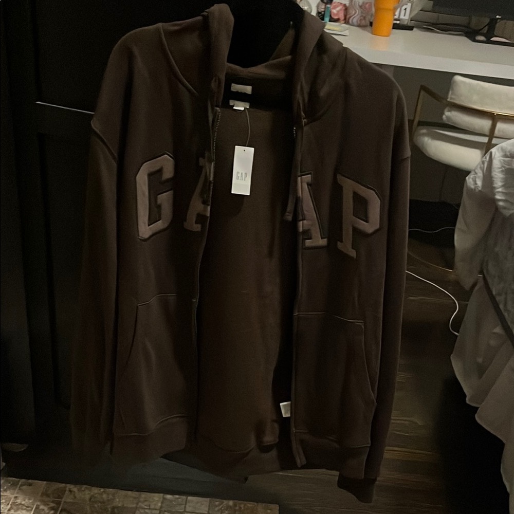 GAP Dark Brown Zip-Up Hoodie